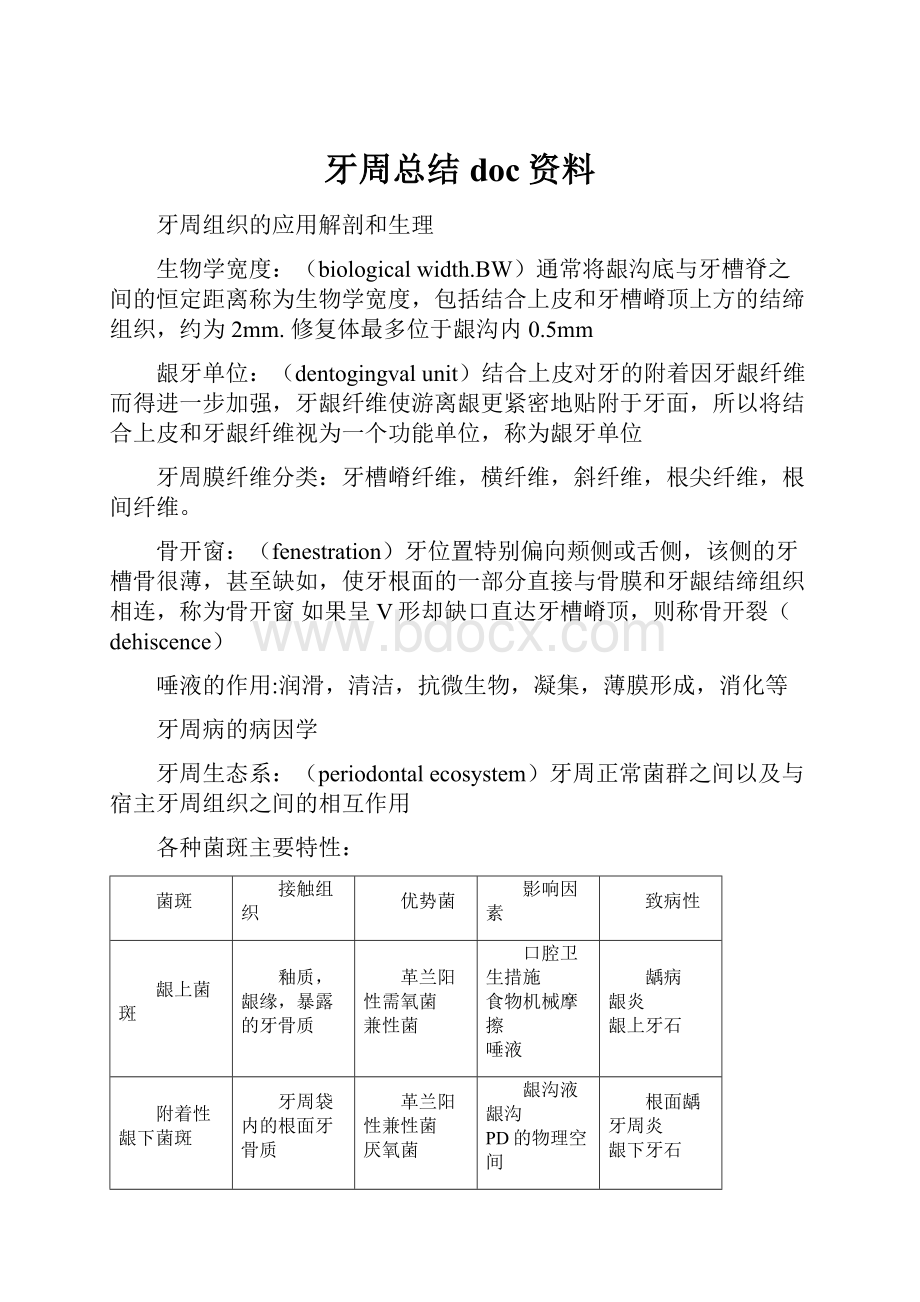 牙周总结doc资料.docx