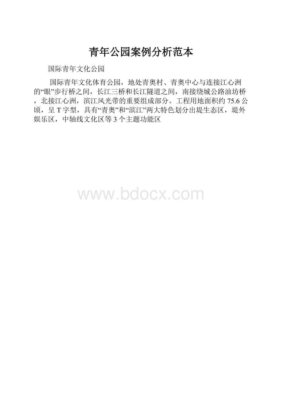 青年公园案例分析范本.docx