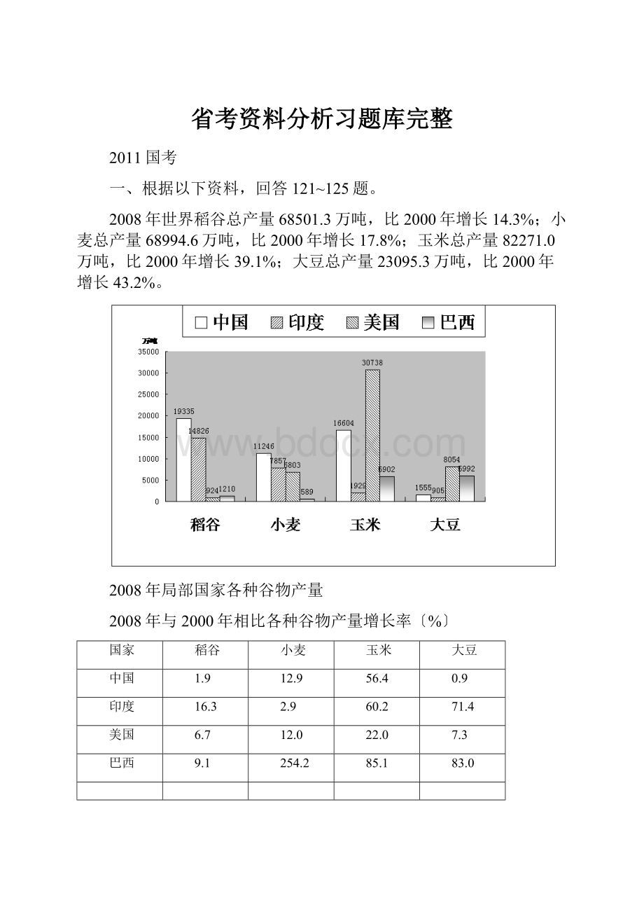 省考资料分析习题库完整.docx