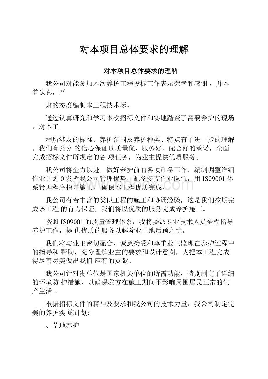 对本项目总体要求的理解.docx