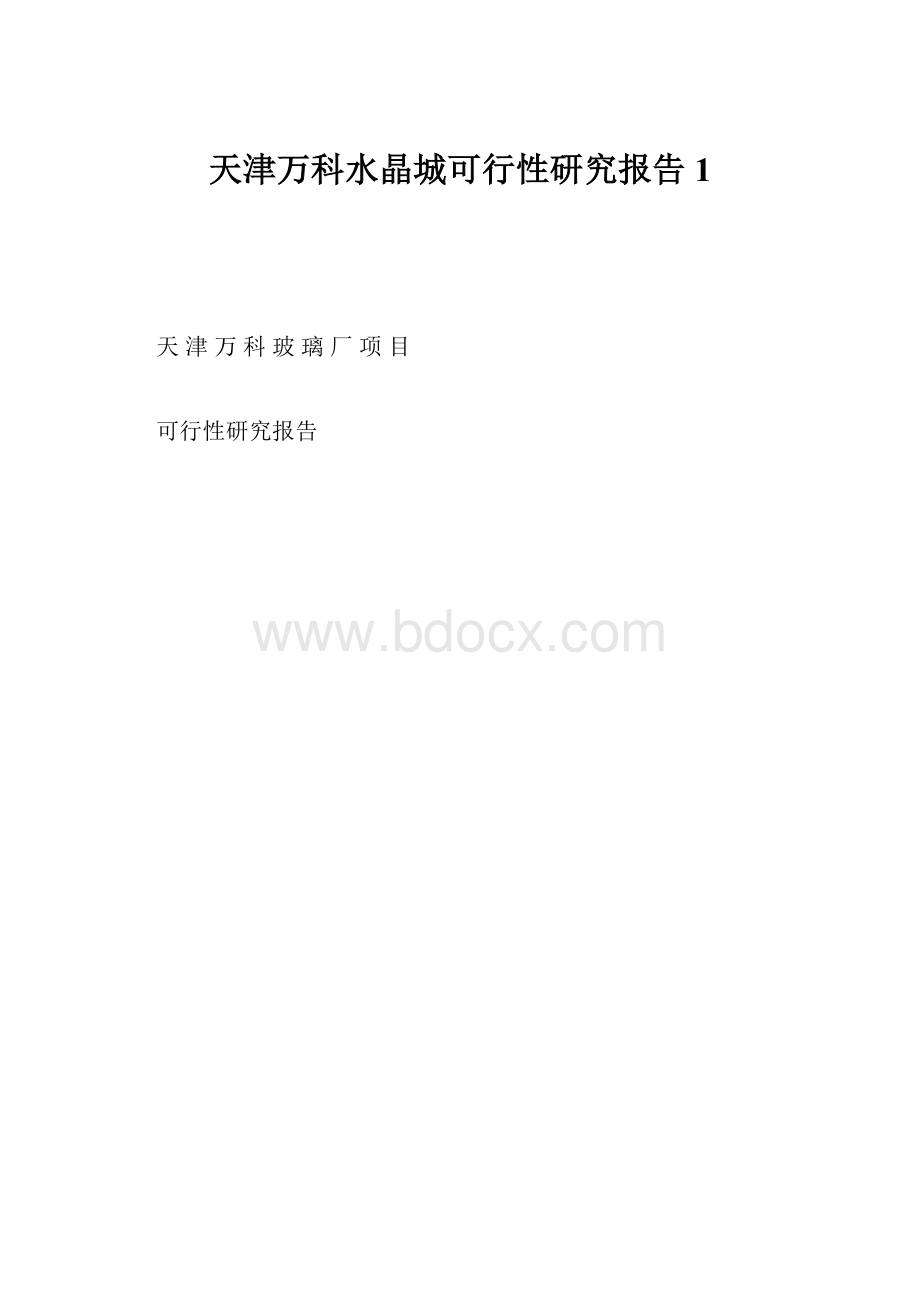 天津万科水晶城可行性研究报告1.docx_第1页