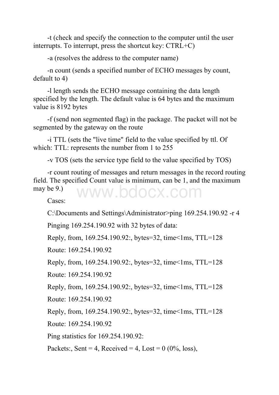dos命令之ping命令大全详解DOS command ping command Daquan detailed.docx_第2页