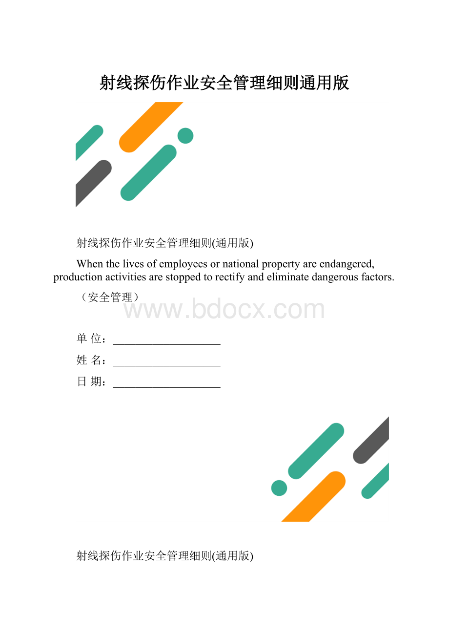 射线探伤作业安全管理细则通用版.docx