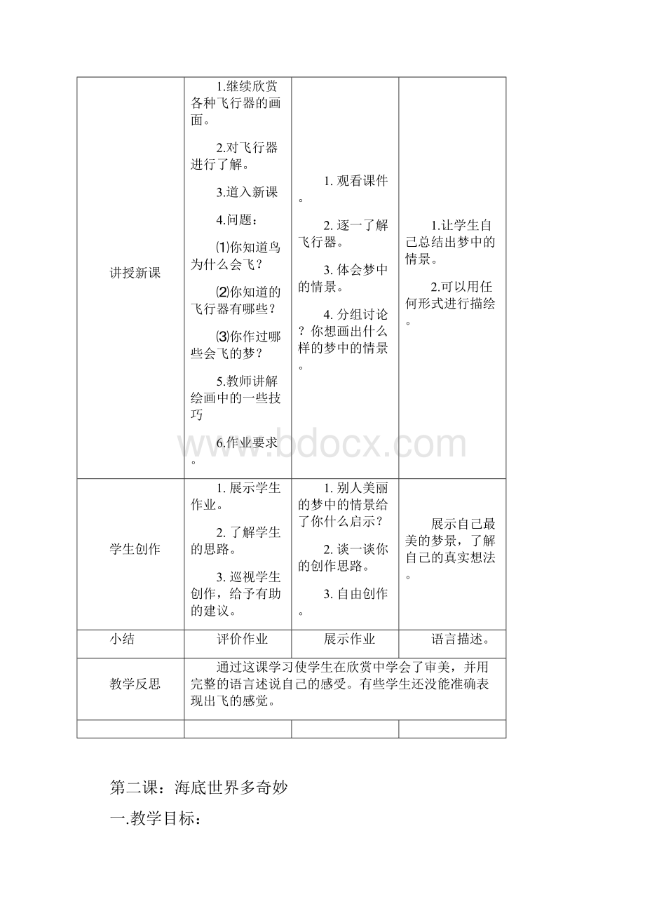 岭南版一年级下学期美术教案.docx_第2页