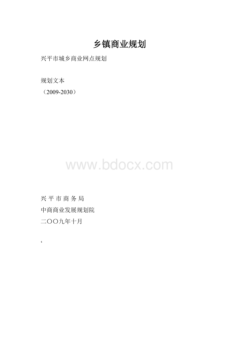 乡镇商业规划.docx