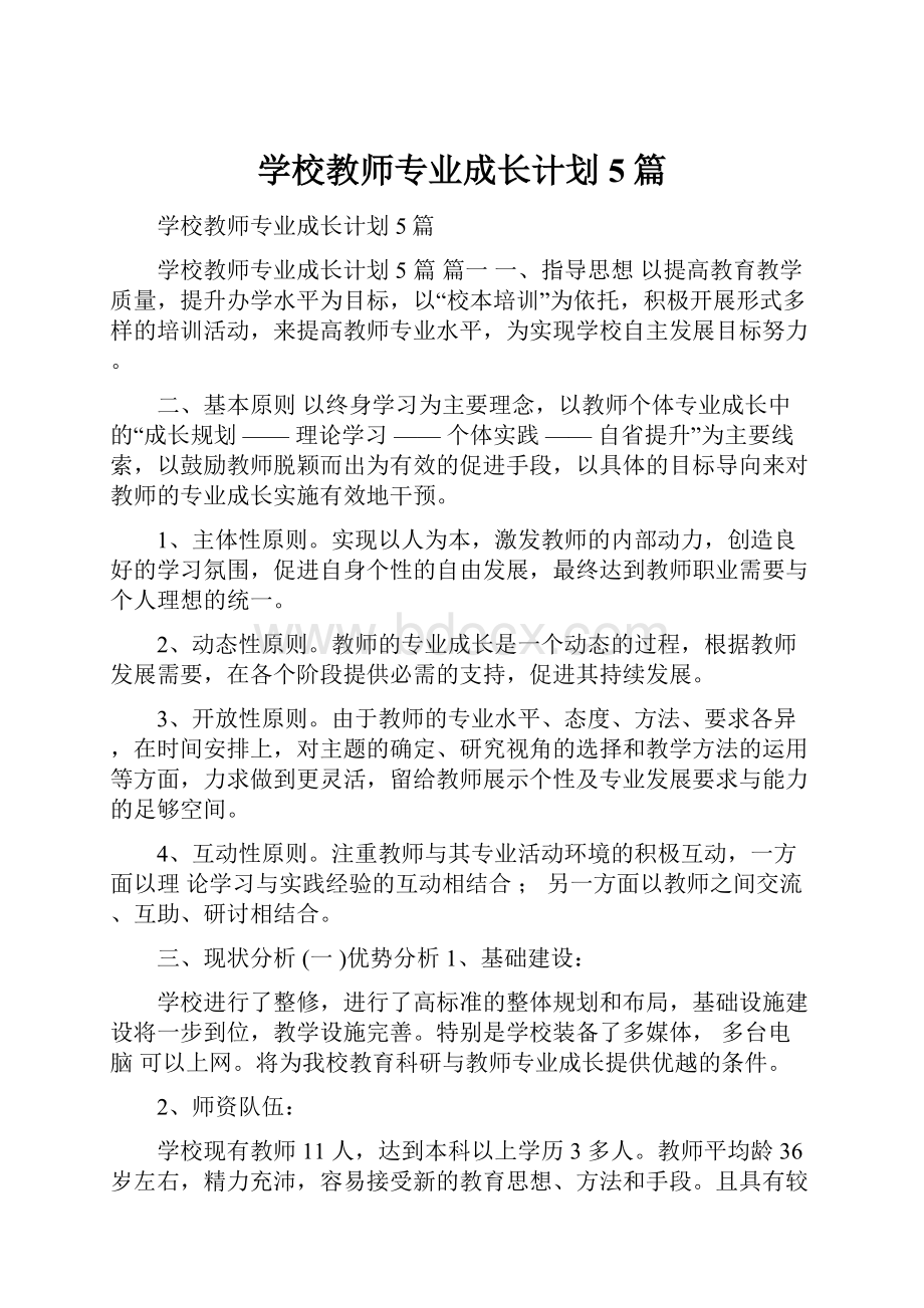 学校教师专业成长计划5篇.docx