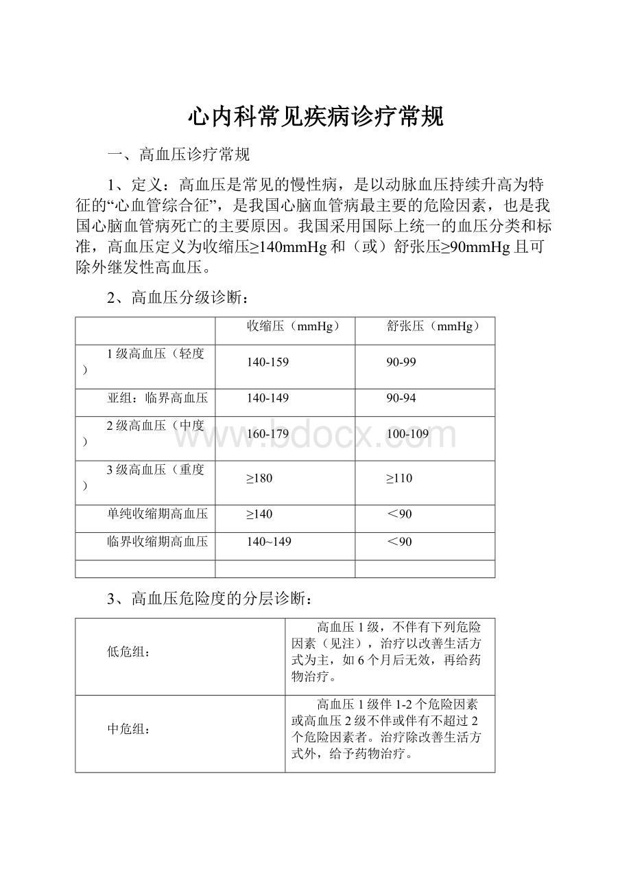 心内科常见疾病诊疗常规.docx_第1页