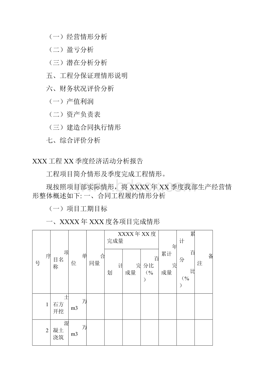 某项目部季度经济活动分析报告样本.docx_第2页