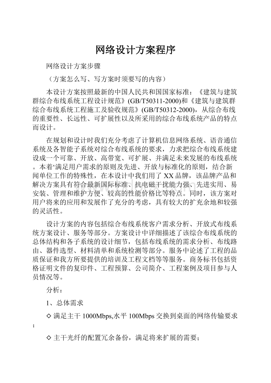 网络设计方案程序.docx