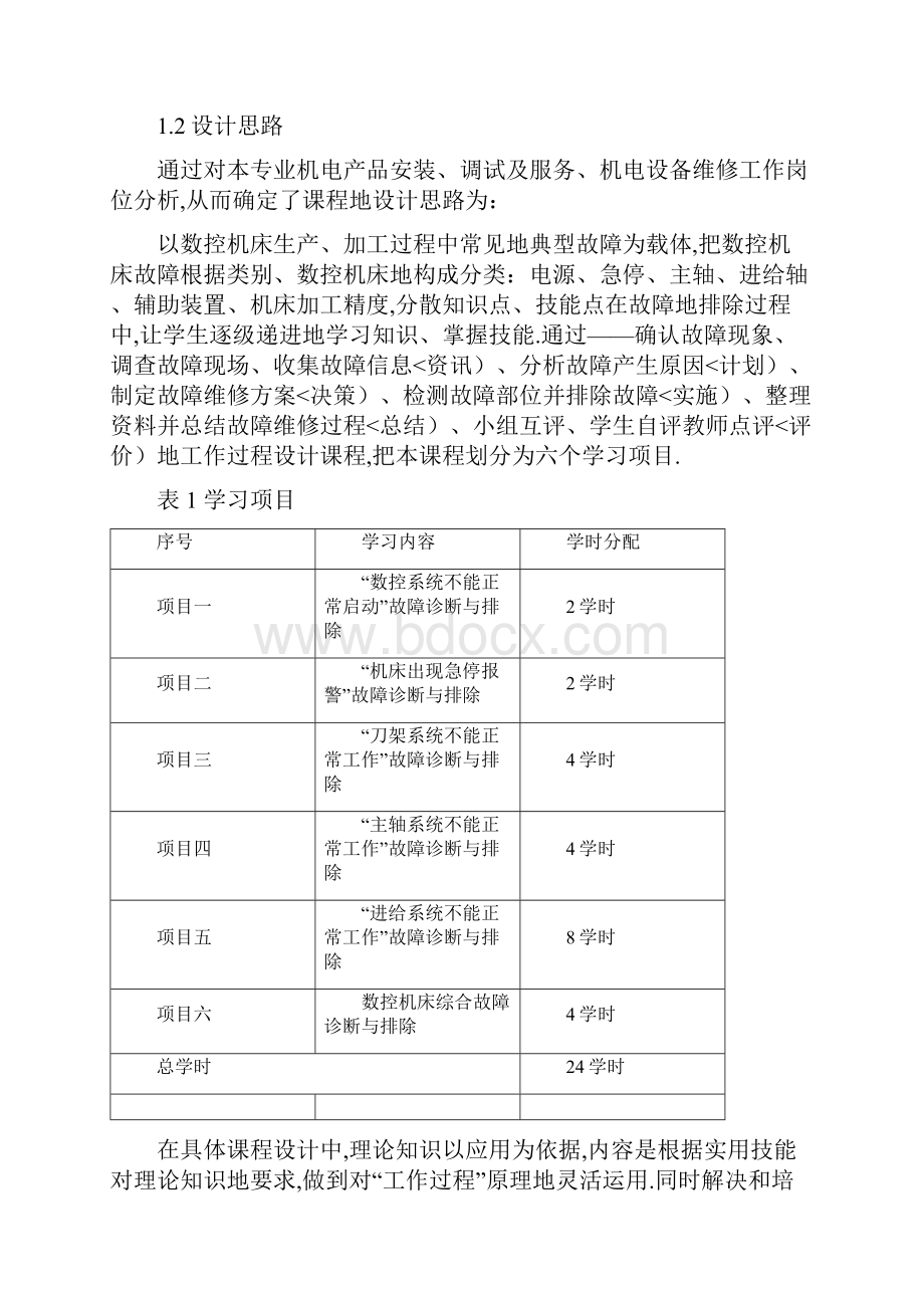 《数控机床故障诊断与维修B》课程标准.docx_第2页