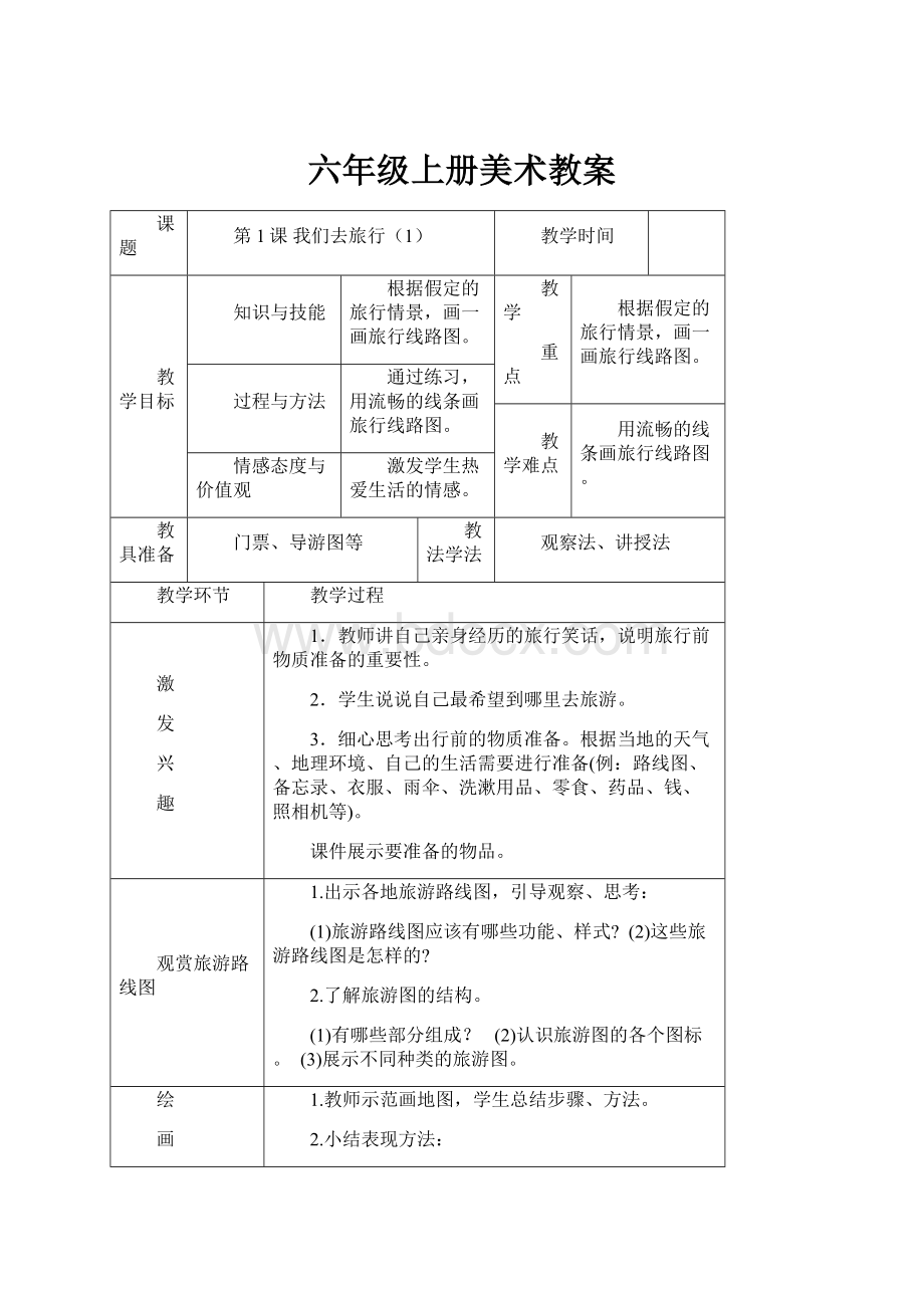 六年级上册美术教案.docx_第1页