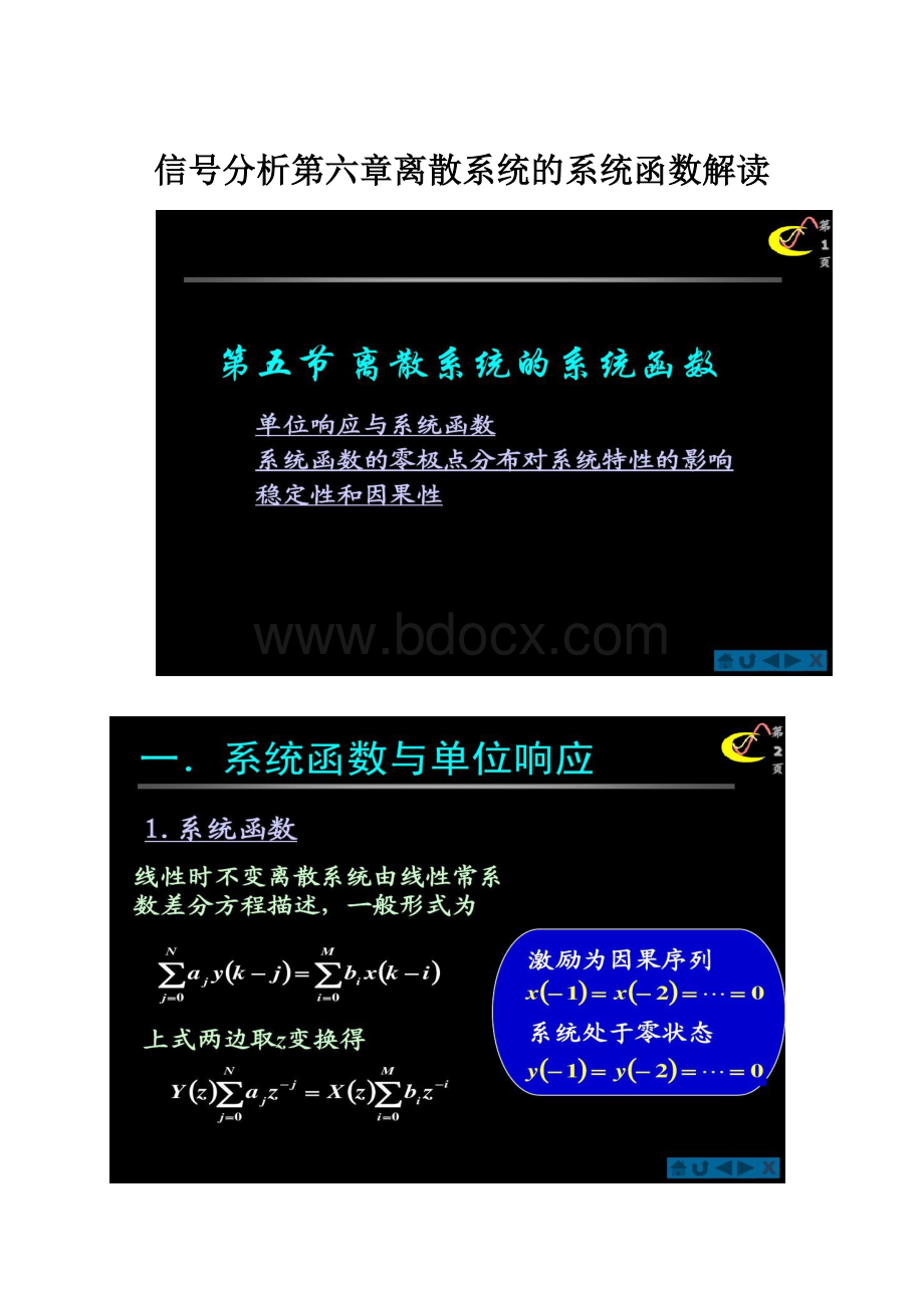 信号分析第六章离散系统的系统函数解读.docx_第1页