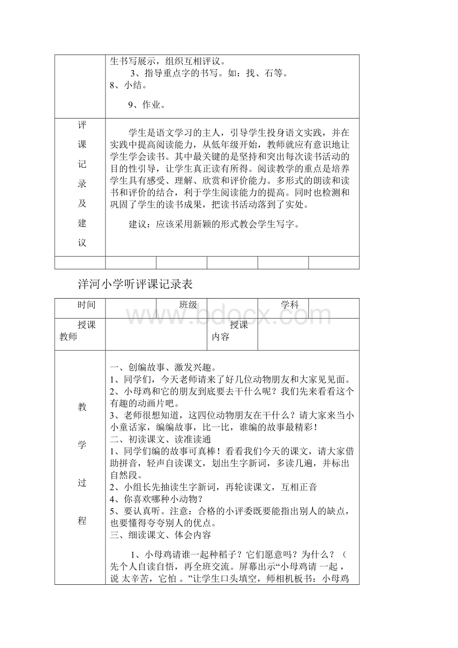 小学听评课记录表.docx_第3页