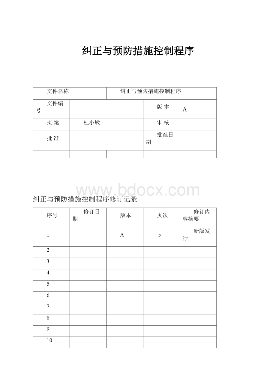 纠正与预防措施控制程序.docx_第1页