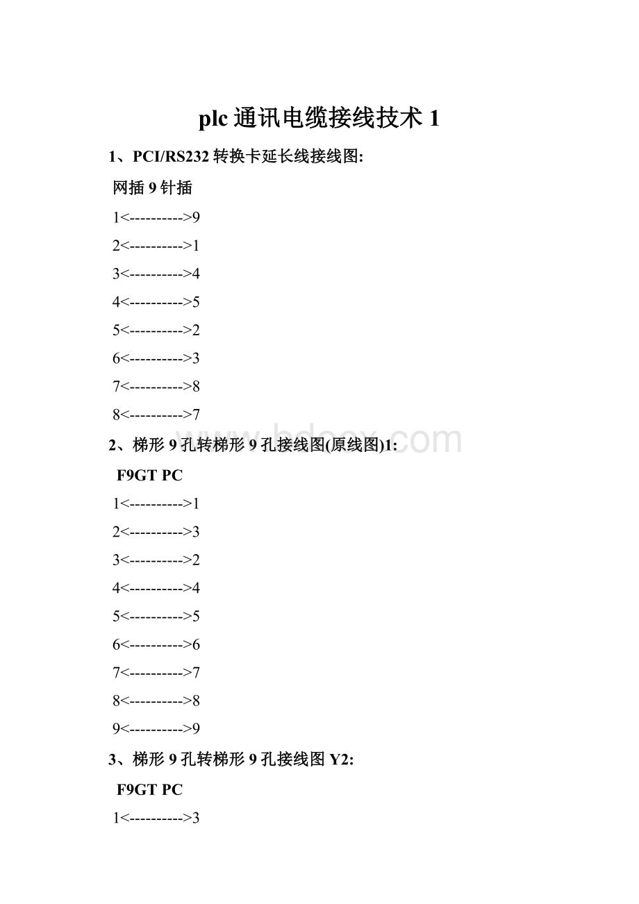 plc通讯电缆接线技术1.docx_第1页