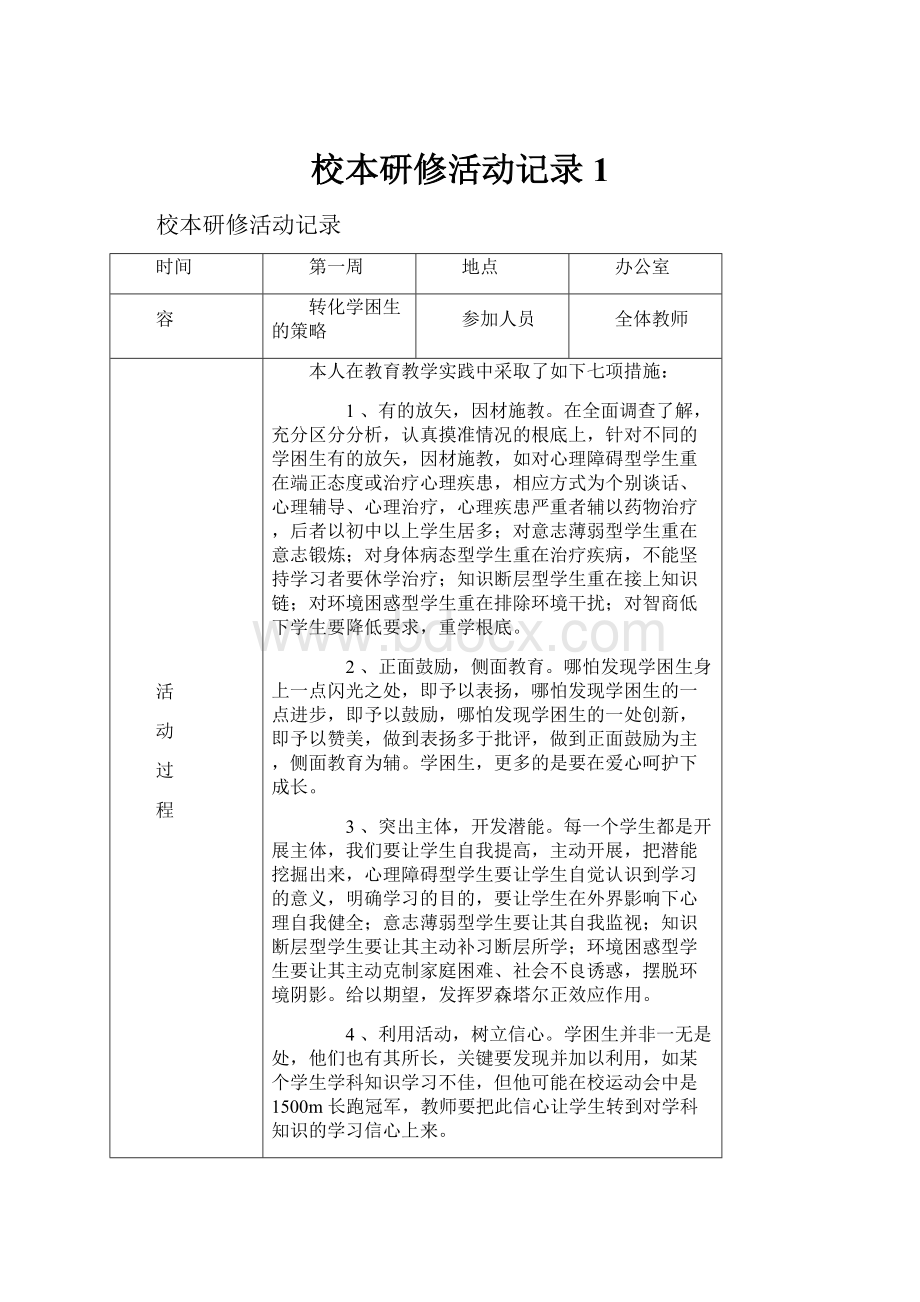 校本研修活动记录1.docx