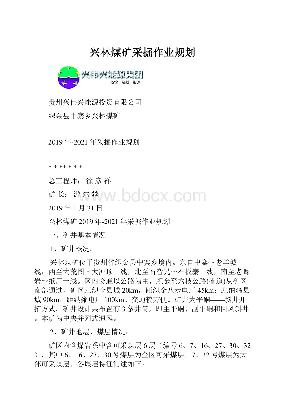 兴林煤矿采掘作业规划.docx