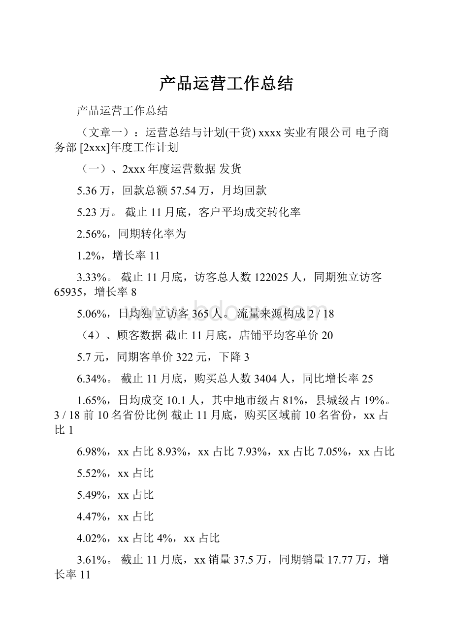 产品运营工作总结.docx