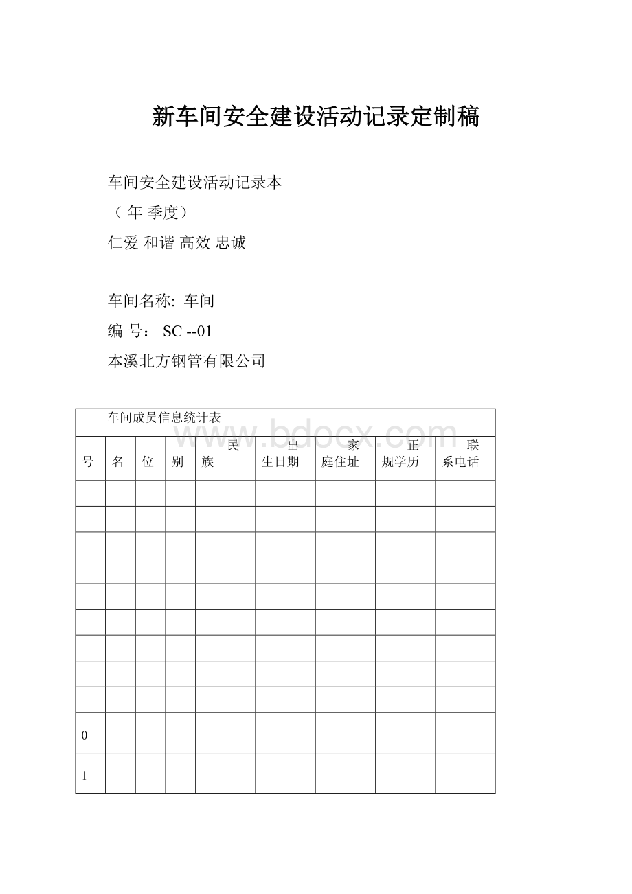 新车间安全建设活动记录定制稿.docx