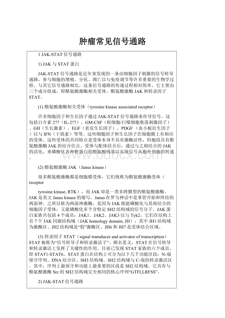 肿瘤常见信号通路.docx