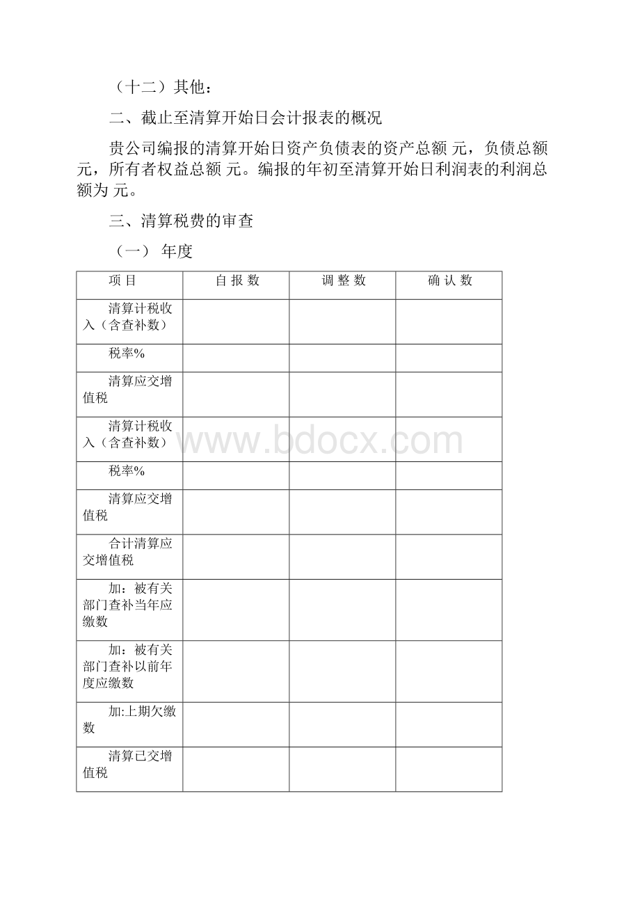 注销税务登记清算报告模版.docx_第3页