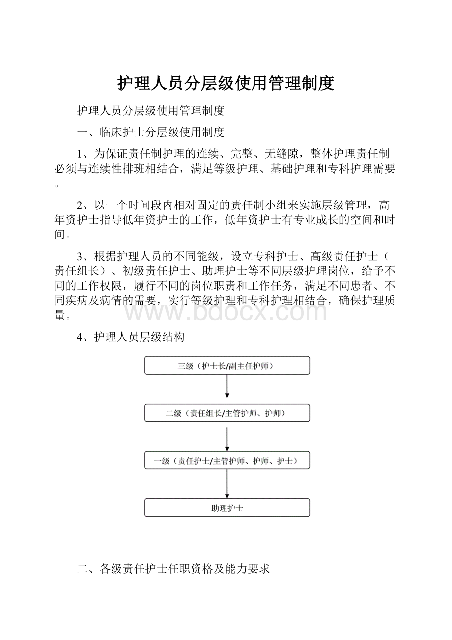 护理人员分层级使用管理制度.docx