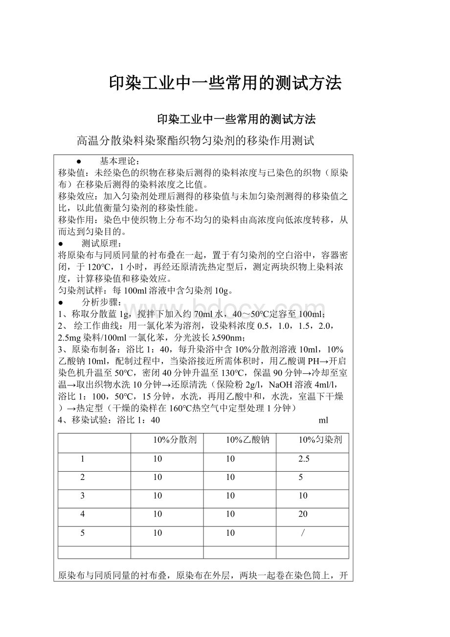 印染工业中一些常用的测试方法.docx