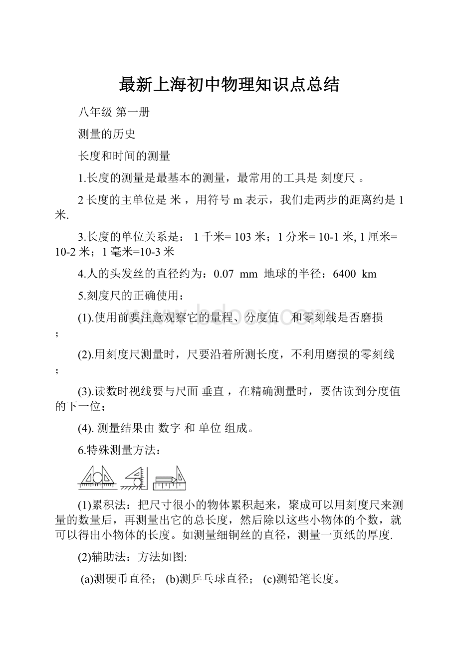 最新上海初中物理知识点总结.docx_第1页