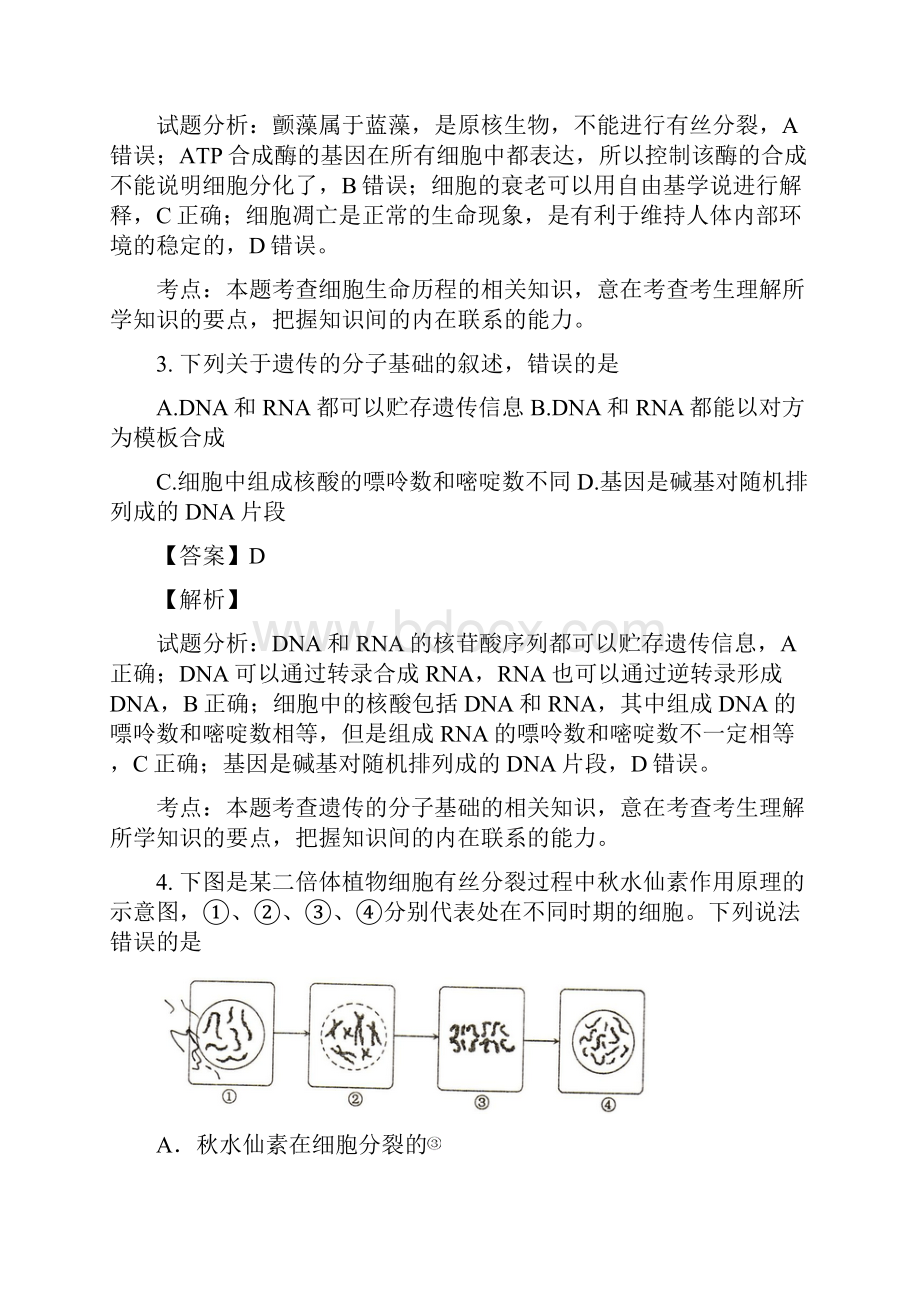 新疆维吾尔自治区届高三第二次适应性检测理综生物试题解析解析版.docx_第2页