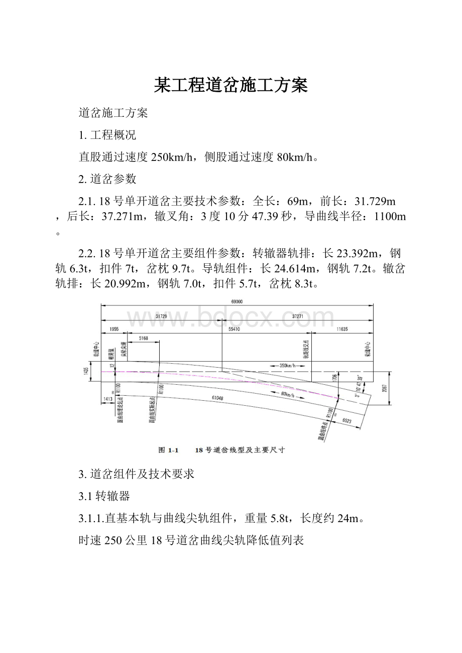 某工程道岔施工方案.docx