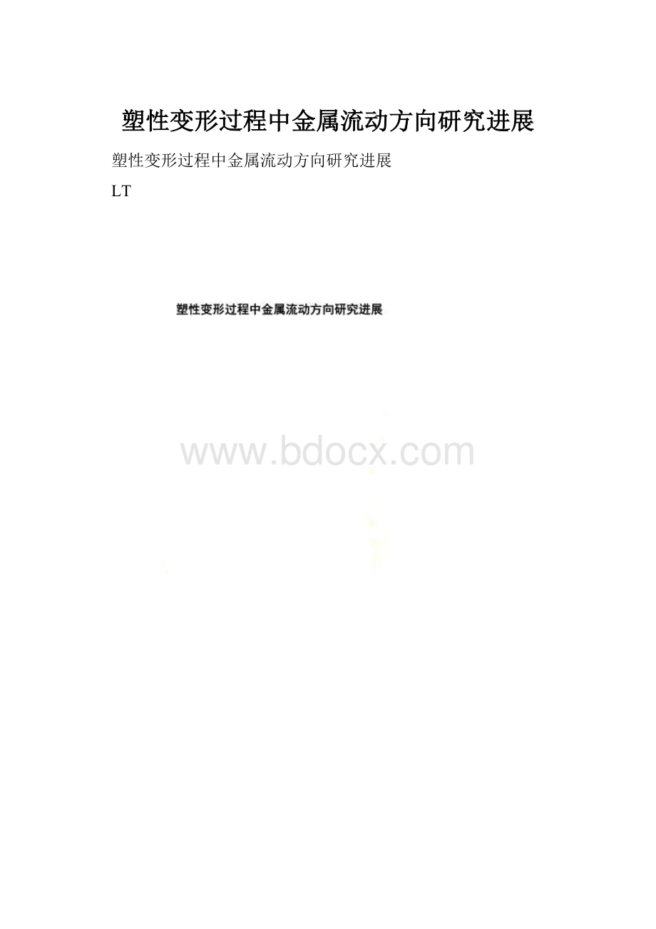 塑性变形过程中金属流动方向研究进展.docx