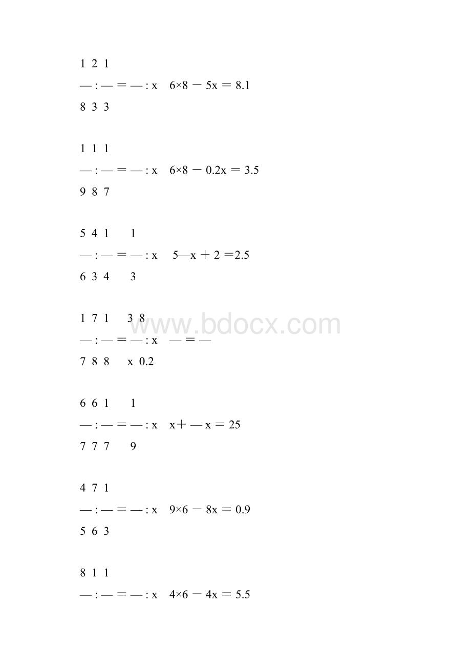 小学六年级数学毕业复习解方程专项训练 143.docx_第2页