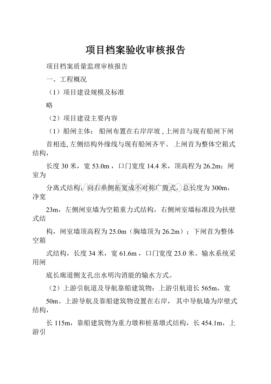 项目档案验收审核报告.docx