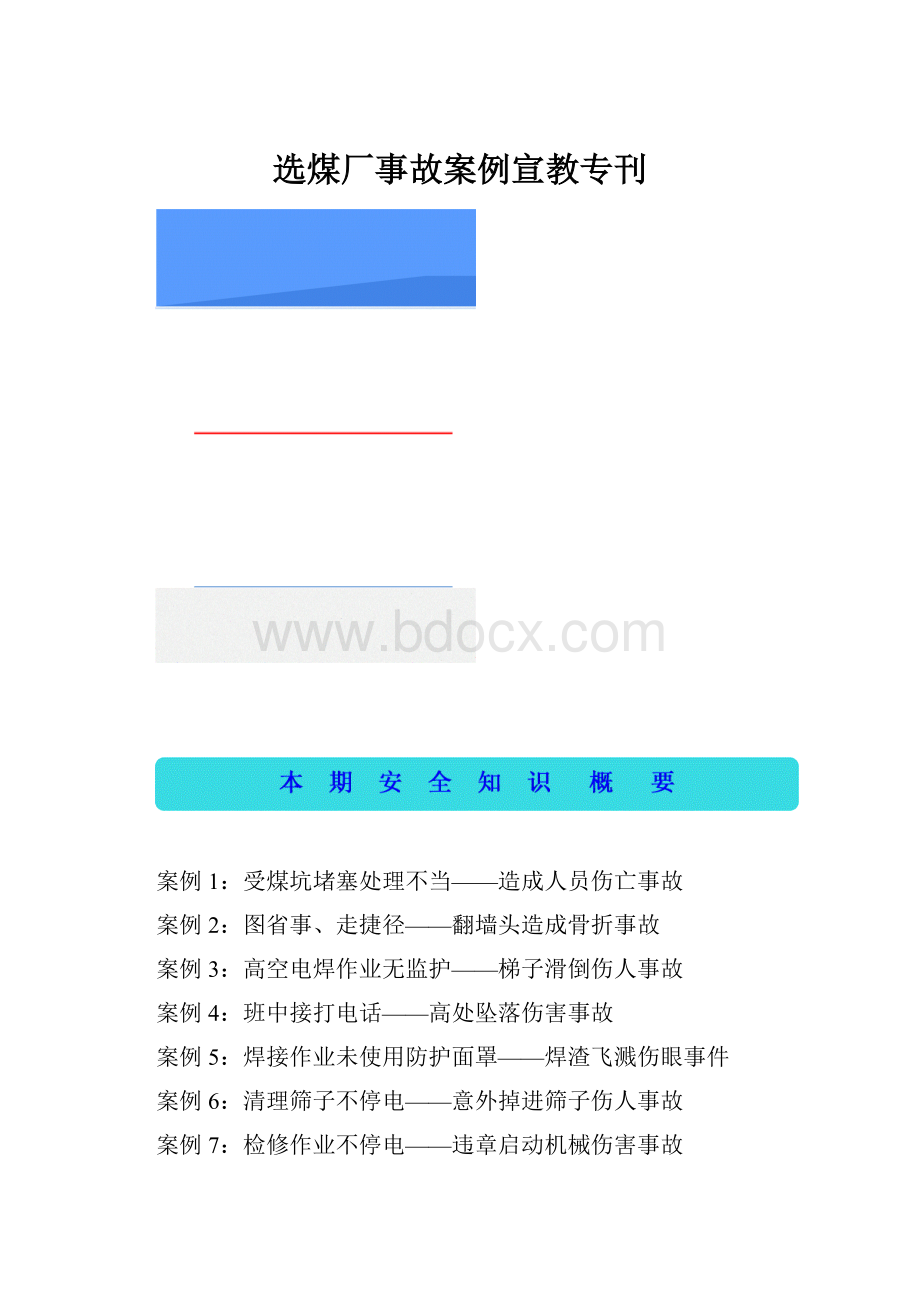 选煤厂事故案例宣教专刊.docx_第1页