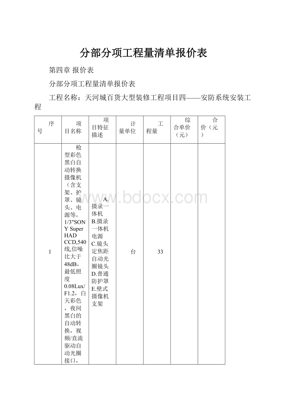 分部分项工程量清单报价表.docx_第1页