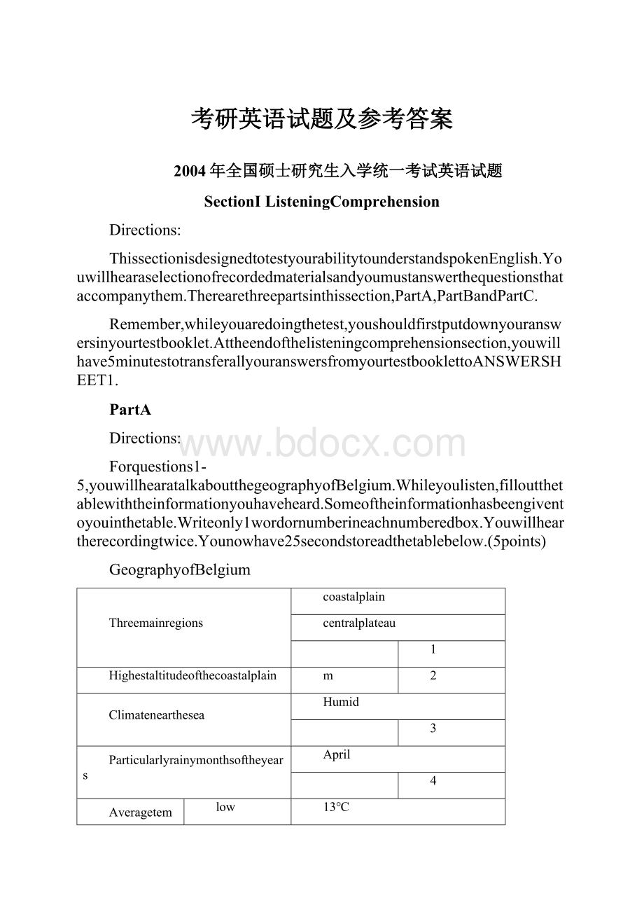 考研英语试题及参考答案.docx