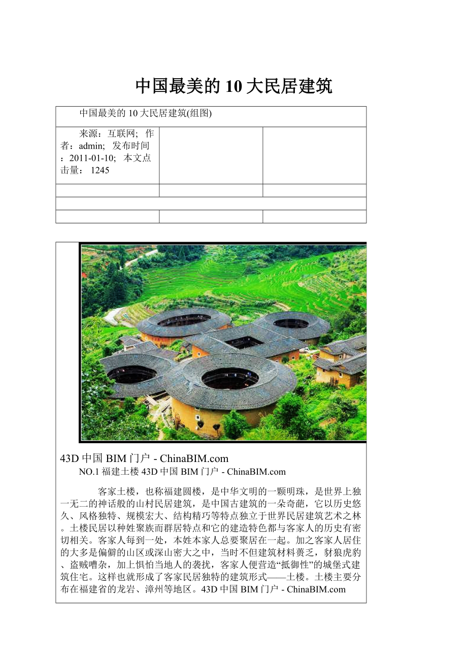 中国最美的10大民居建筑.docx_第1页