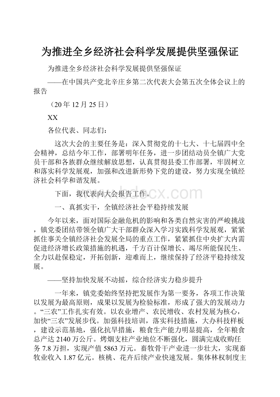 为推进全乡经济社会科学发展提供坚强保证.docx