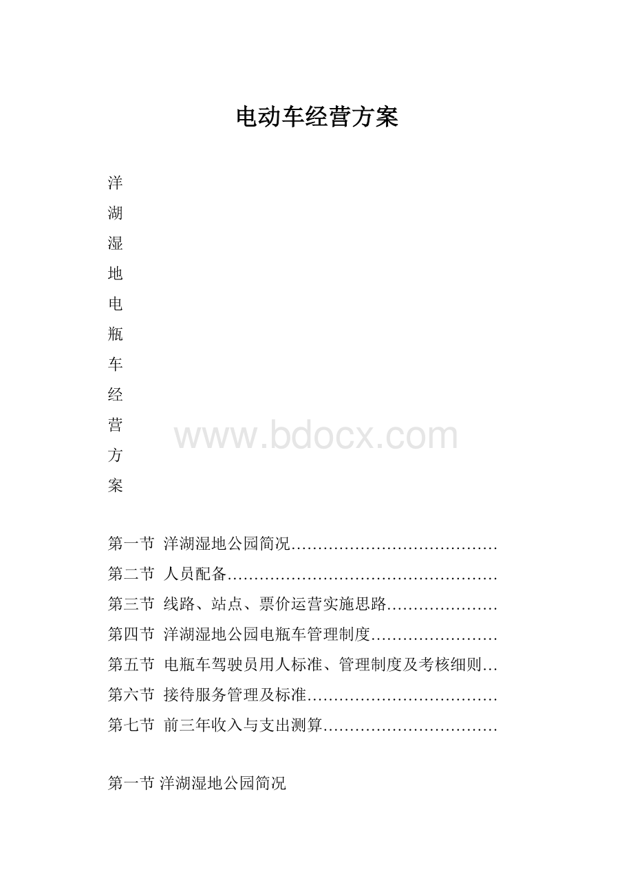 电动车经营方案.docx