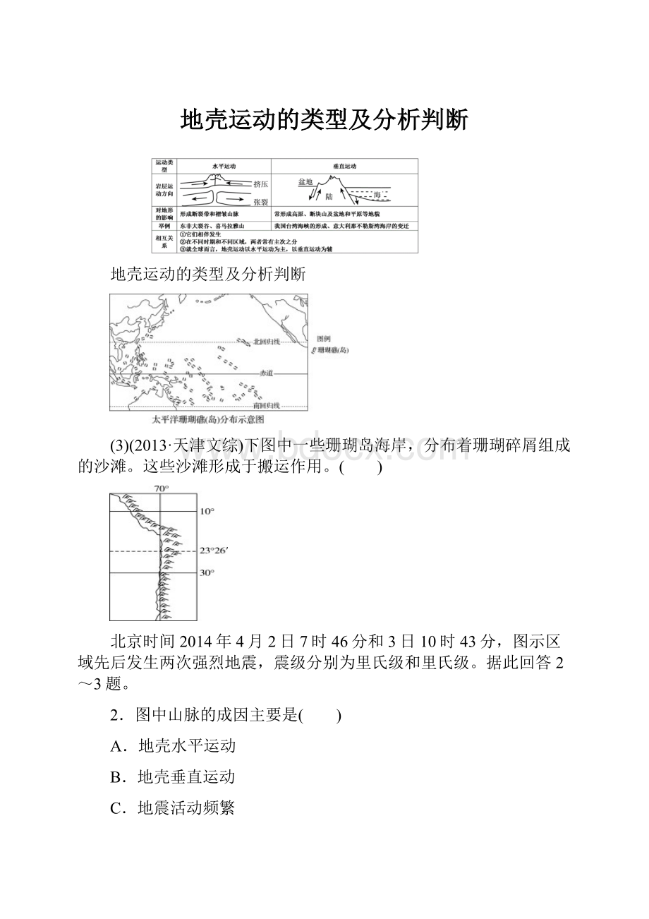 地壳运动的类型及分析判断.docx