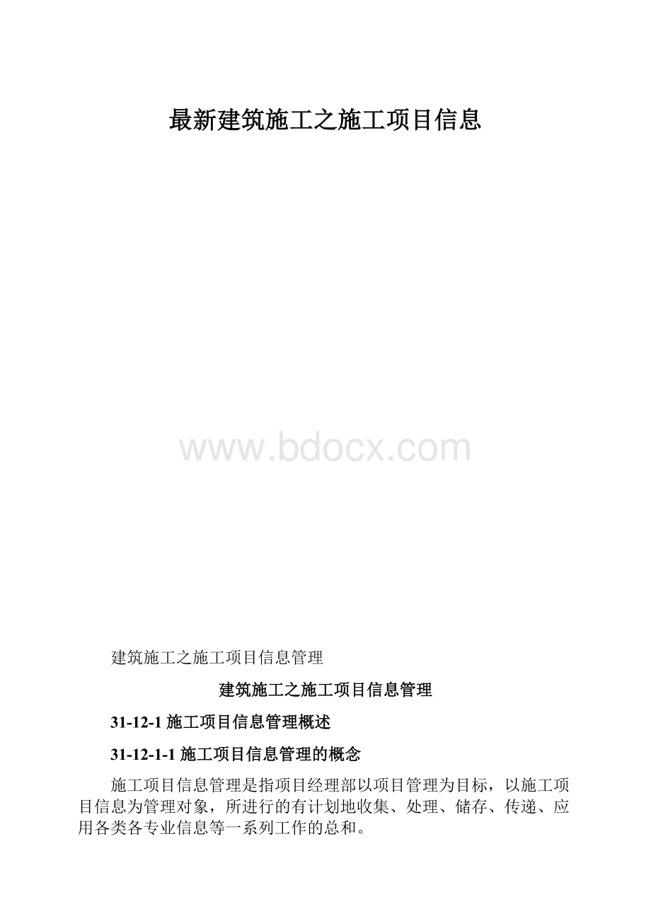 最新建筑施工之施工项目信息.docx