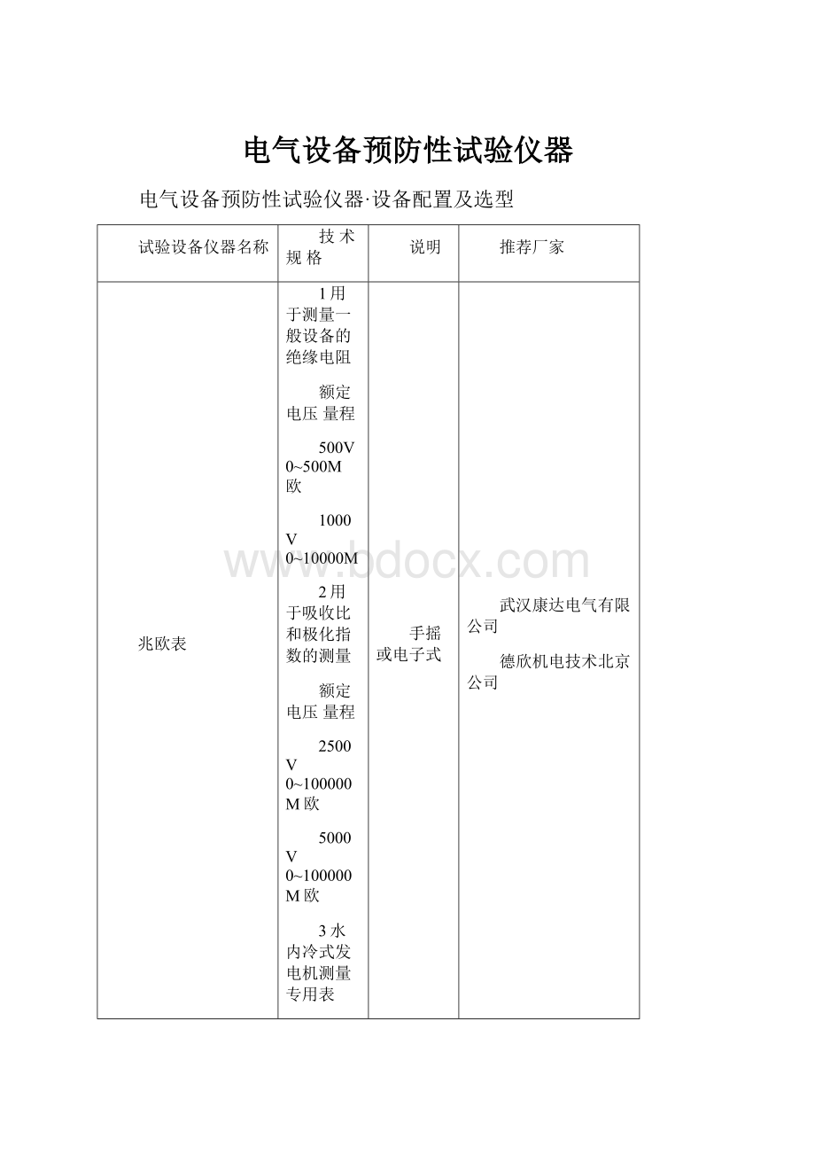 电气设备预防性试验仪器.docx_第1页