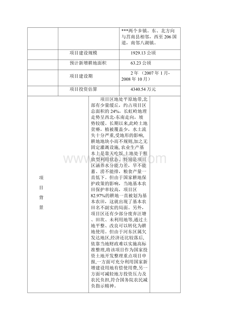 河东区长虹岭基本农田土地整理项目可研报告.docx_第3页