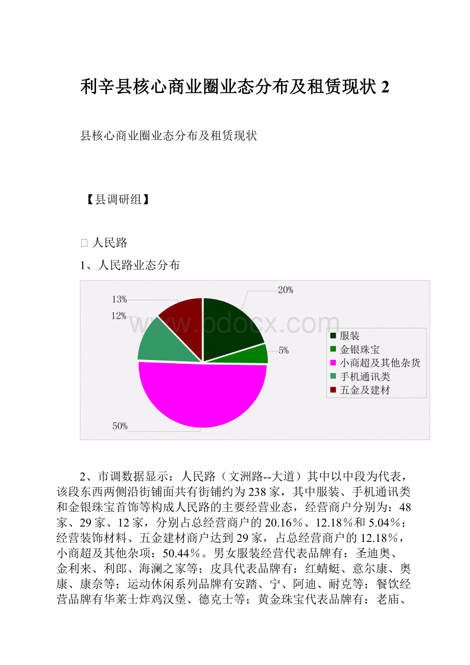 利辛县核心商业圈业态分布及租赁现状2.docx_第1页