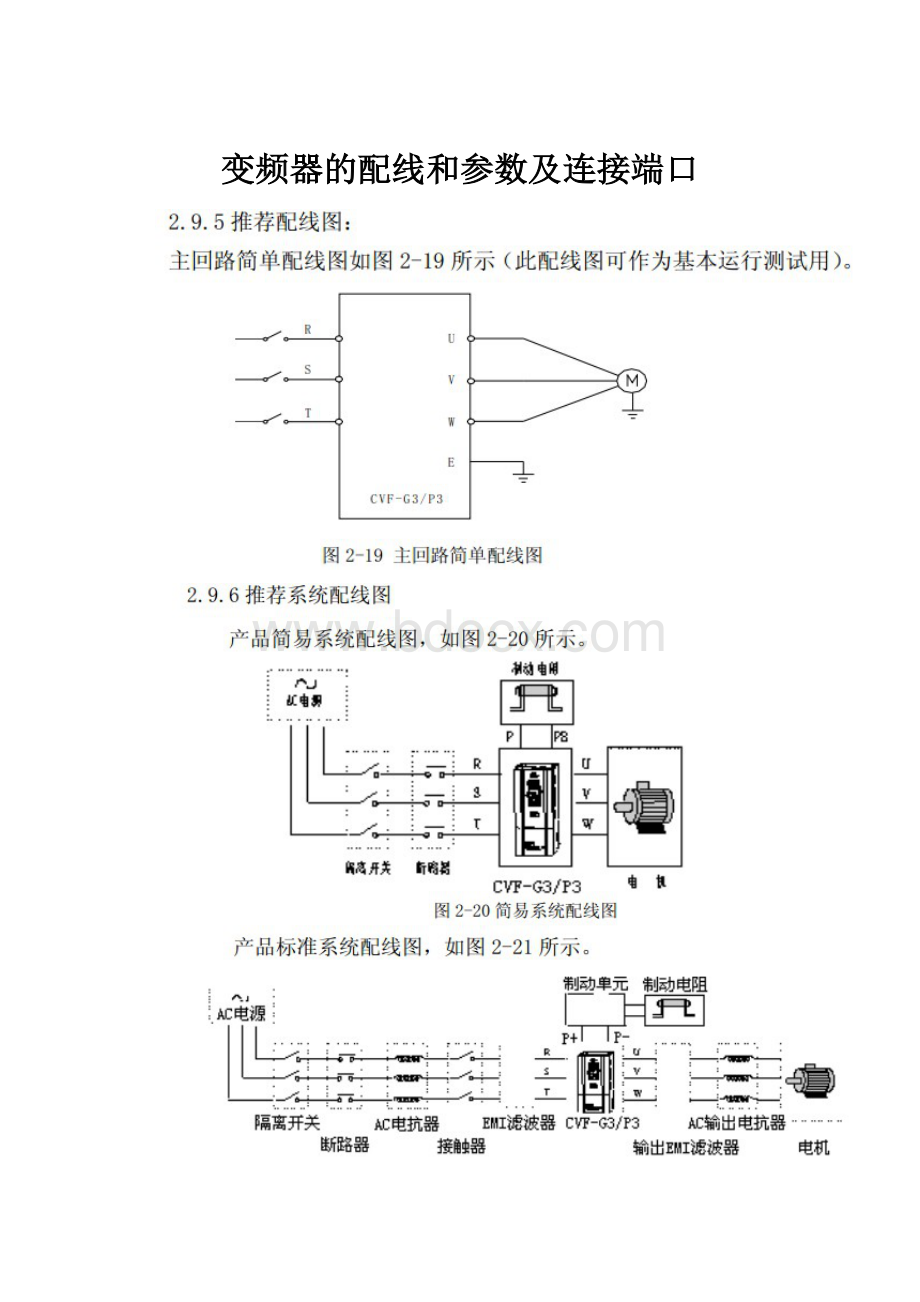 变频器的配线和参数及连接端口.docx