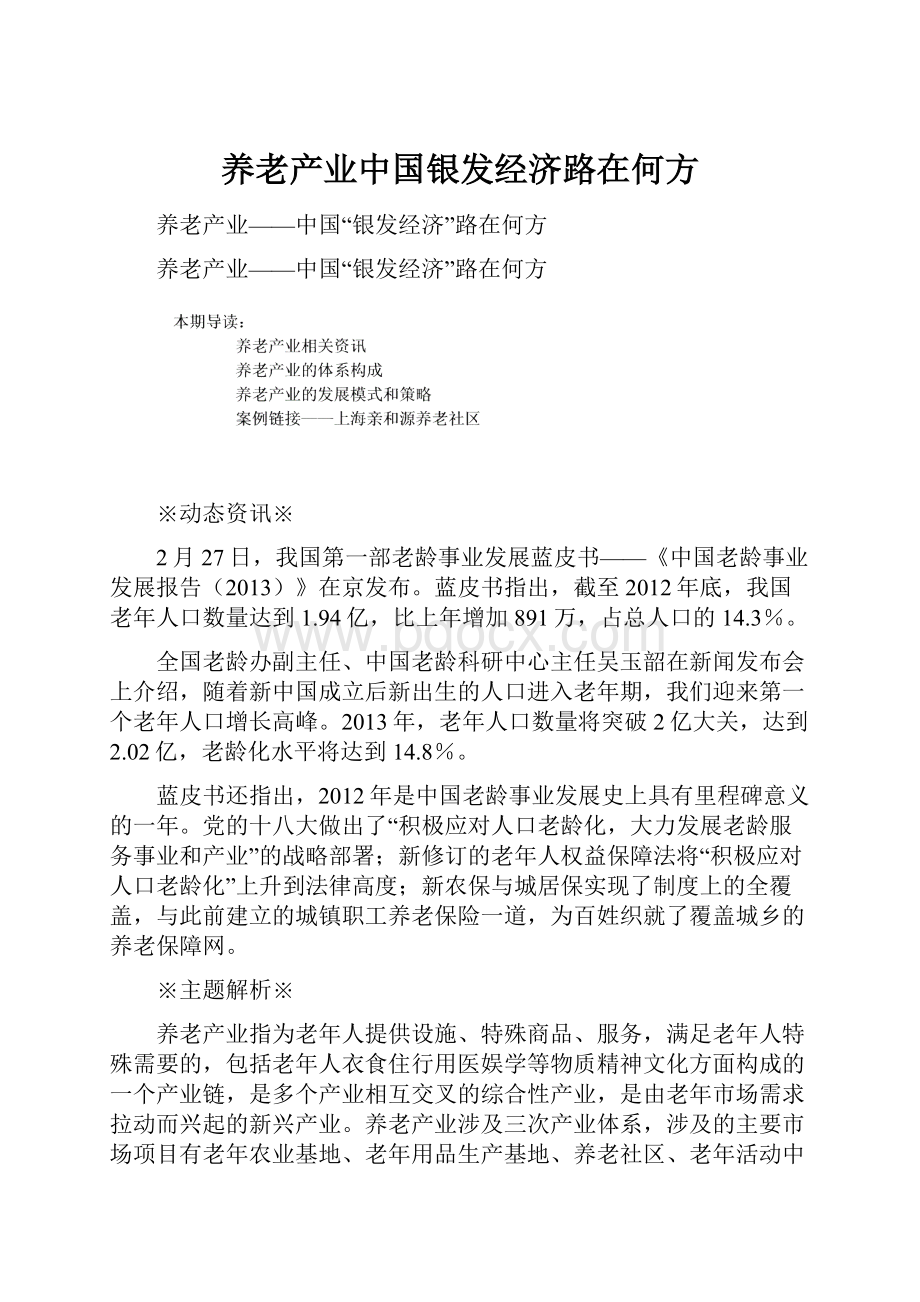 养老产业中国银发经济路在何方.docx