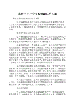 寒假学生社会实践活动总结5篇.docx