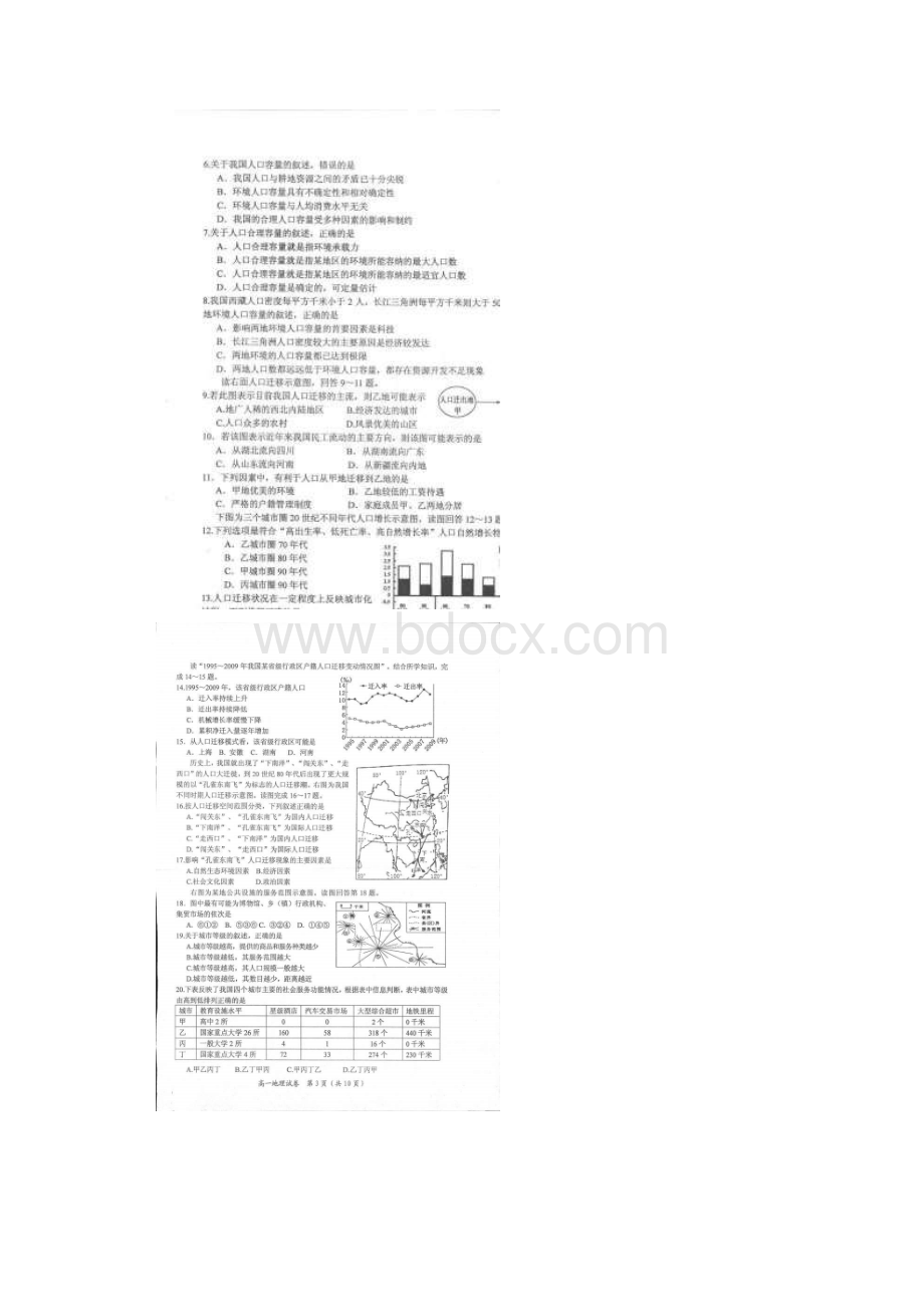 学年江苏省南通市启东市高一下学期期末考试地理试题扫描版.docx_第2页