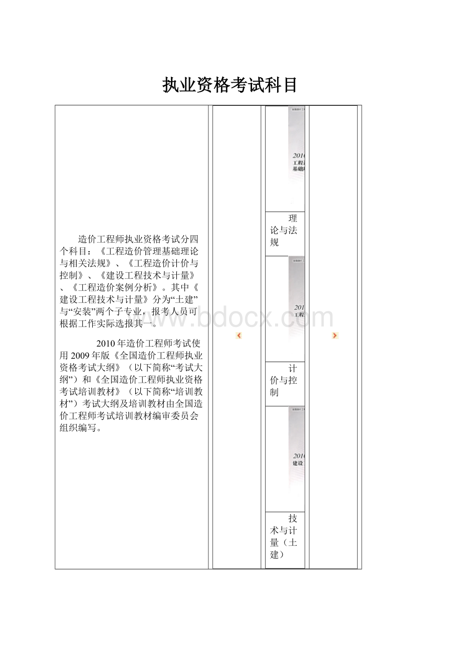 执业资格考试科目.docx