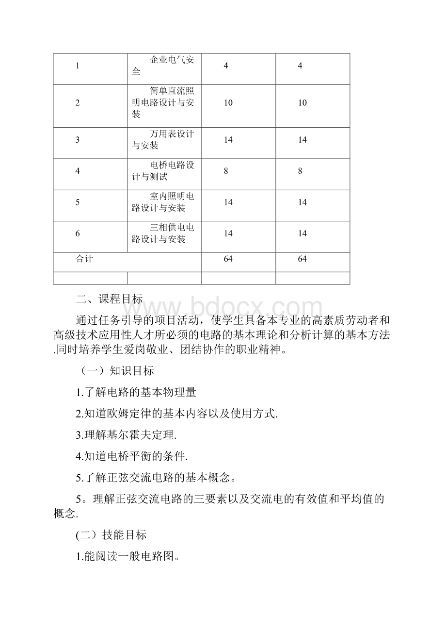 《电工技术基础与技能课程标准》精选文档.docx_第3页